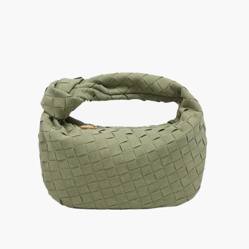 Ambont – Women's Mini Suede Shoulder Bag with Woven Knot Design