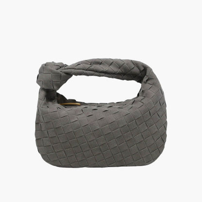 Ambont – Women's Mini Suede Shoulder Bag with Woven Knot Design