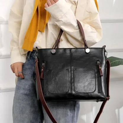 Ambont – Women's Vintage PU Leather Shoulder Bag with Adjustable Crossbody Strap